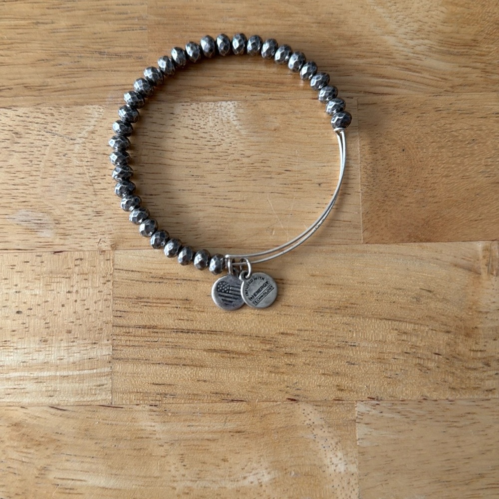 Silver Beaded Bracelet with Charms